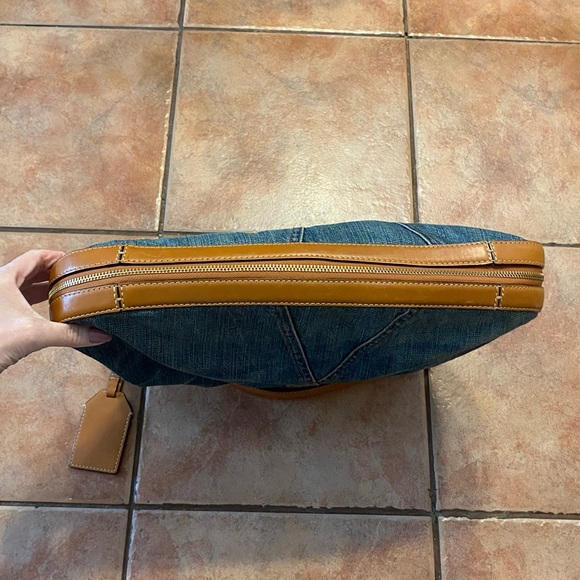 Ralph Lauren Denim Leather Hobo Handbag EXTREMELY RARE❣️ - Picture 5 of 16